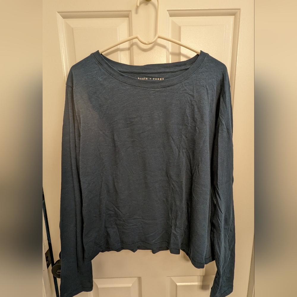Women's XL Basin and Range long sleeve organic cotton tee. Washed and never worn